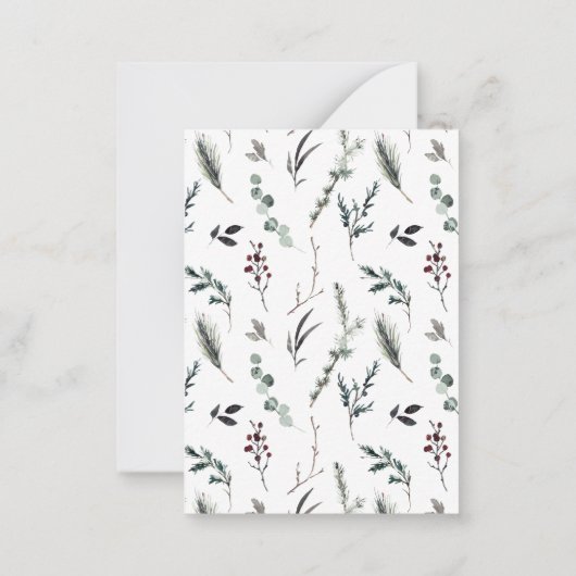 Mini Winter Botanische krans Foto Vrolijk Kerstfee Notitiekaartje (Achterkant)