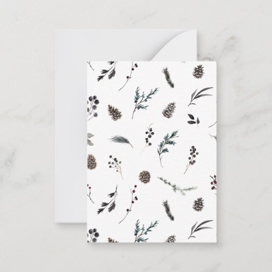 Mini Winter Familie Foto krans Vrolijk Kerstfeest Notitiekaartje (Achterkant)