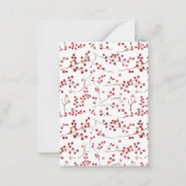 Mini Winter Rode Bes Aquarel Kerst Foto Notitiekaartje (Achterkant)