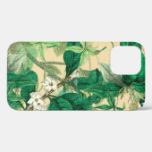 Mini-witte bloemen met bladpatroon Case-Mate iPhone case (Achterkant (horizontaal))