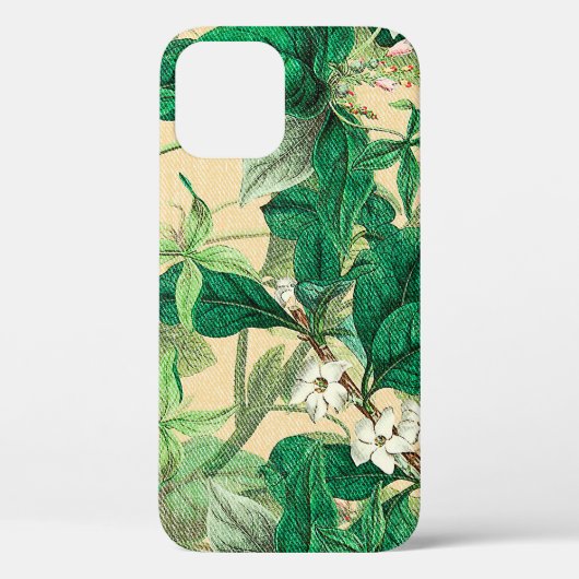 Mini-witte bloemen met bladpatroon Case-Mate iPhone case (Achterkant)