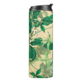 Mini-witte bloemen met bladpatroon thermosbeker (Gedraaid links)