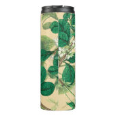 Mini-witte bloemen met bladpatroon thermosbeker (Achterkant)
