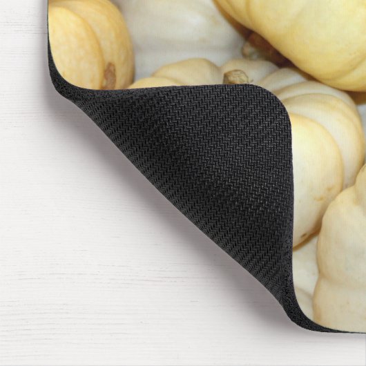 Mini witte pompoenen muismat (Hoek)