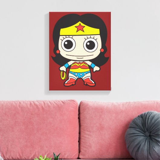 Mini Wonder Woman Canvas Afdruk (Insitu (Woonkamer))
