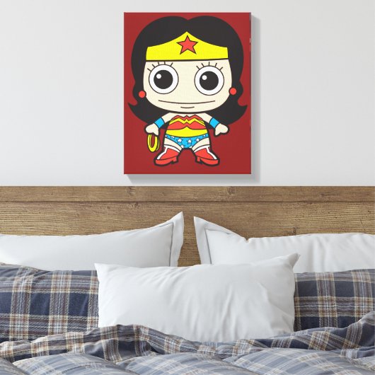 Mini Wonder Woman Canvas Afdruk (Insitu (Slaapkamer))