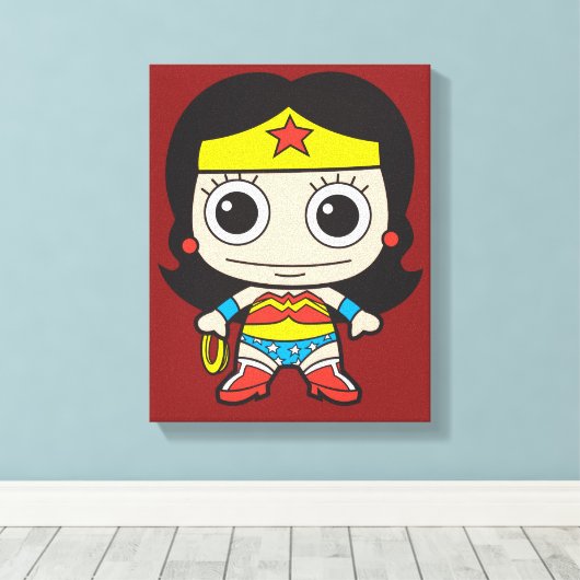 Mini Wonder Woman Canvas Afdruk (Insitu (Houten vloer))