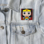 Mini Wonder Woman Vierkante Button 5,1 Cm (In situ)