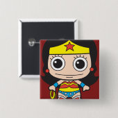 Mini Wonder Woman Vierkante Button 5,1 Cm (Voorkant /achterkant)