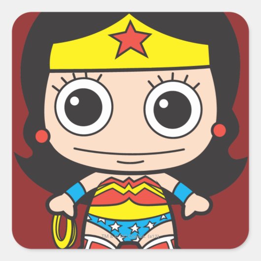 Mini Wonder Woman Vierkante Sticker (Voorkant)