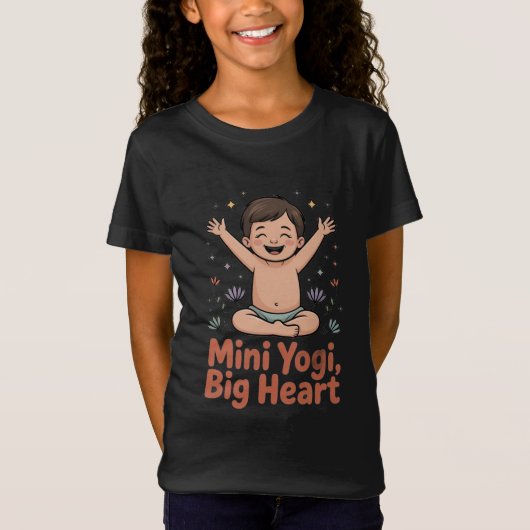 Mini yoga grote hart t-shirt (Voorkant)