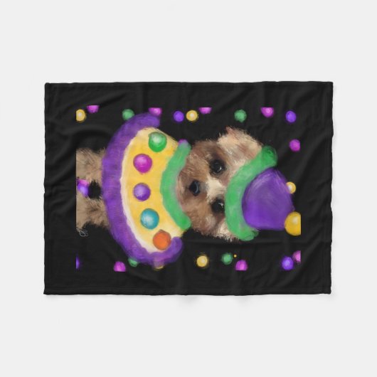 MINI YORKIE POO FLEECE DEKEN (Voorkant (Horizontaal))