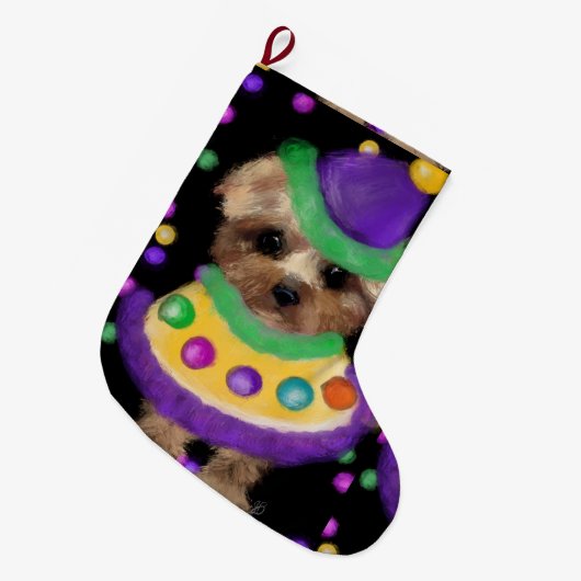 MINI YORKIE POO    GROTE KERSTSOK (Voorkant (Hangend))