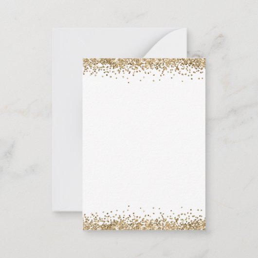 MINI Ze zei Ja Gouden Glitter Uitnodiging Trouwfee (Achterkant)