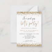 MINI Ze zei Ja Gouden Glitter Uitnodiging Trouwfee (Voorkant)