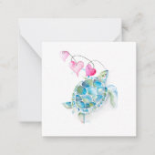 Mini Zee Schildpad Valentijnsdag Kaarten Notitiekaartje (Voorkant)