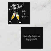 Mini Zwart en Goud Kerst Verloving Notitiekaartje (Voorkant / Achterkant)