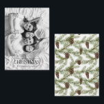 Mini Zwart & Wit Foto Pijnboom Kegeltje Vrolijk Ke Notitiekaartje<br><div class="desc">Op zoek naar een mooie en unieke vakantiekaart om dit jaar naar je vrienden en familie te sturen? Zoek niet verder dan onze Mini Zwart & Wit Foto Pine Cone Merry Christmas Note Kaart! Deze eenvoudige en elegante 3.5x2.5-kaart is voorzien van uw favoriete foto met volledig aflooplicht, met een zwart-wit...</div>