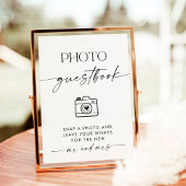 Minialist Wedding Photo Guestbook Sign. Invitati Kaart