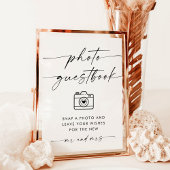 Minialist Wedding Photo Guestbook Sign Kaart