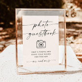 Minialist Wedding Photo Guestbook Sign Kaart