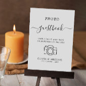 Minialist Wedding Photo Guestbook Sign Kaart