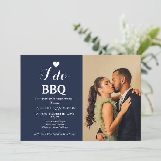 Miniamlist script i do bbq verlovingsfeest kaart (Staand voorkant)