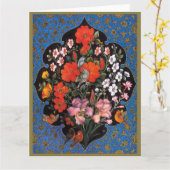 Miniatura del arte persa con escudo de flores y av kaart (Gele Bloem)