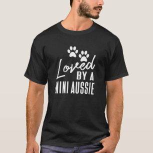 Miniature American Shepherd Dog Owner Loed by a T-shirt