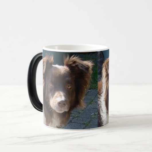 miniature american shepherd red tri magische mok (Voorkant links)