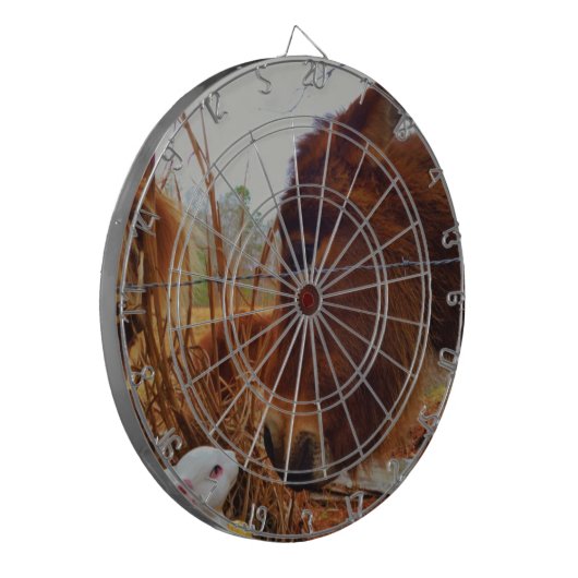 Miniature Brown horse & Easter Bunny Dartbord (Voorkant Links)