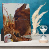 Miniature Brown horse & Easter Bunny Fotoplaat (Zijkant)