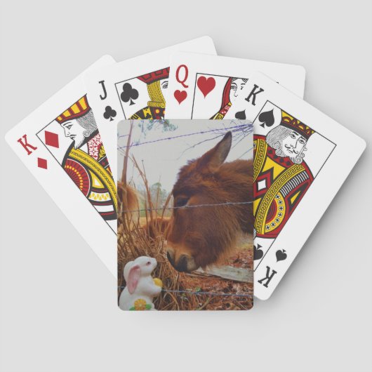 Miniature Brown horse & Easter Bunny Pokerkaarten (Achterkant)
