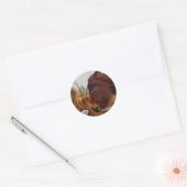 Miniature Brown horse & Easter Bunny Ronde Sticker (Envelop)