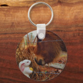 Miniature Brown horse & Easter Bunny Sleutelhanger (Voorkant)