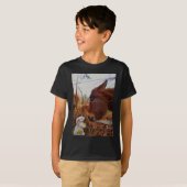 Miniature Brown horse & Easter Bunny T-shirt (Voorkant volledig)