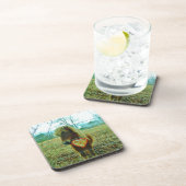 Miniature Brown horse Valentijn Heart Bier Onderzetter (Rechterzijde)