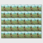 Miniature Brown horse Valentijn Heart Cadeaupapier (Vlak)