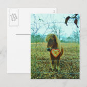 Miniature Brown horse Valentijn Heart Feestdagenkaart (Voorkant / Achterkant)