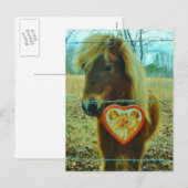 Miniature Brown horse Valentijn Heart Feestdagenkaart (Voorkant / Achterkant)