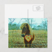Miniature Brown horse Valentijn Heart Feestdagenkaart (Voorkant / Achterkant)