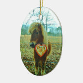 Miniature Brown horse Valentijn Heart Keramisch Ornament (Links)