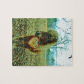 Miniature Brown horse Valentijn Heart Legpuzzel (Horizontaal)