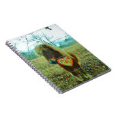 Miniature Brown horse Valentijn Heart Notitieboek (Rechterzijde)