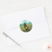 Miniature Brown horse Valentijn Heart Ronde Sticker (Envelop)
