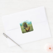 Miniature Brown horse Valentijn Heart Vierkante Sticker (Envelop)