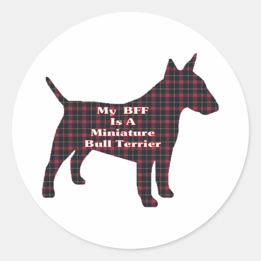 Miniature Bull Terrier BFF Sticker (Voorkant)