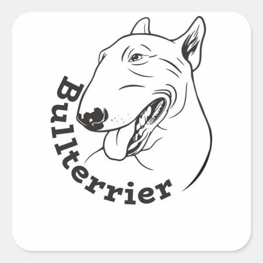 Miniature Bull Terrier Bully Gift Vierkante Sticker (Voorkant)