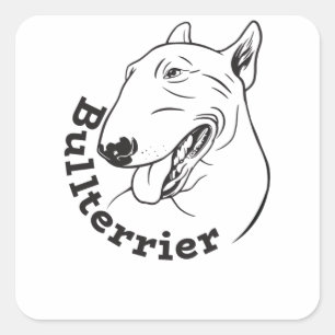 Miniature Bull Terrier Bully Gift Vierkante Sticker