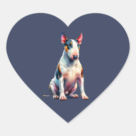 Miniature Bull Terrier Dog Hart Sticker